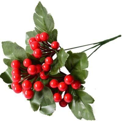 Artificial Red Berry Stems Holly Christmas Berries for Festival Holiday Crafts and Home Decor Christmas Tree Decor