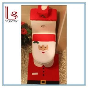Christmas Bathroom Decoration/Gift Three-Piece Suit Santa Claus Toilet Seat Cover and Rug