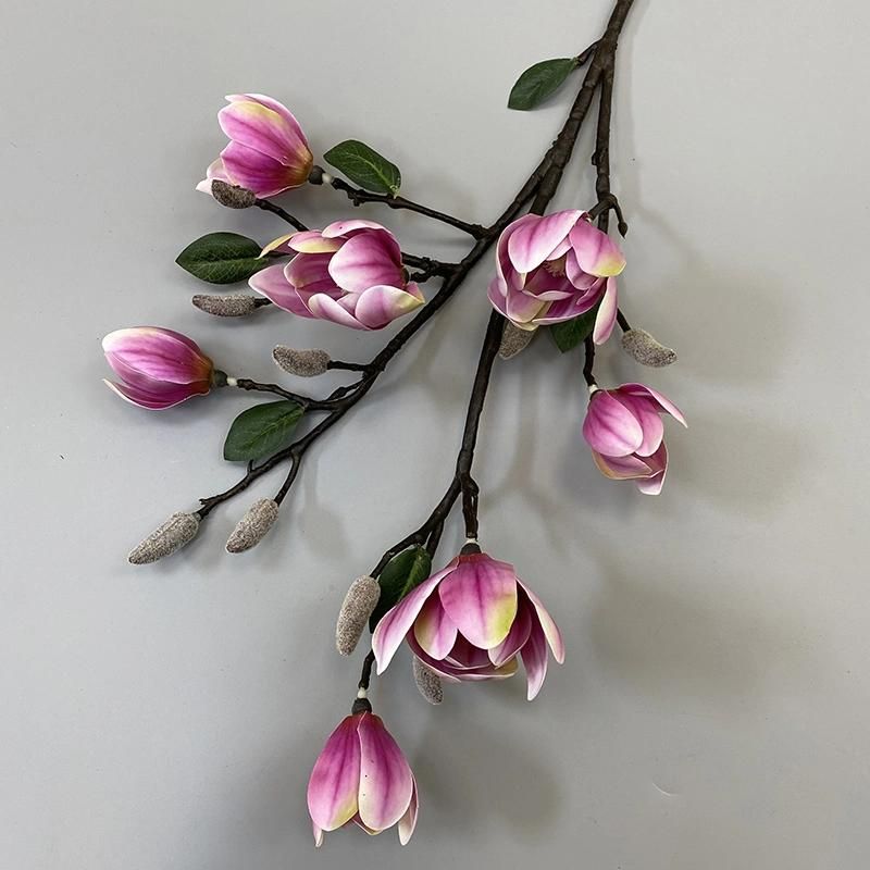 Factory Wholesale Real Touch 3D Print Magnolia Branches for Artificial Flower