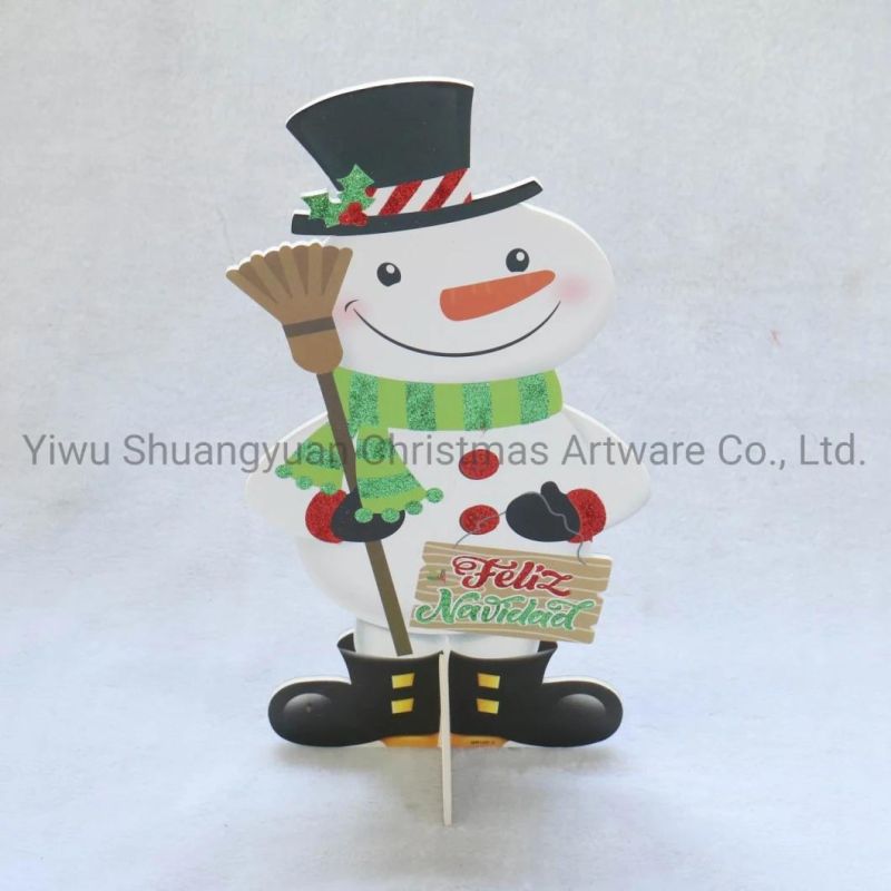 58cm Kt Board Snowman with New Style Christmas Paper Santa Christmas Window Sticker