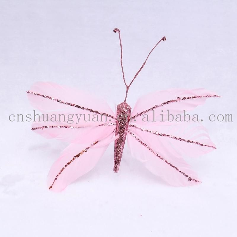 New Design Christmas Shiny Dragonfly Butterfly for Holiday Wedding Party Decoration Supplies Hook Ornament Craft Gifts