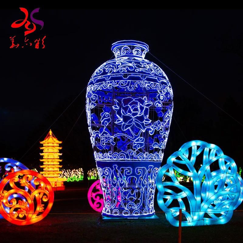 Outdoor Handmade Crafts Metal Frame with LED String Motif Lighting