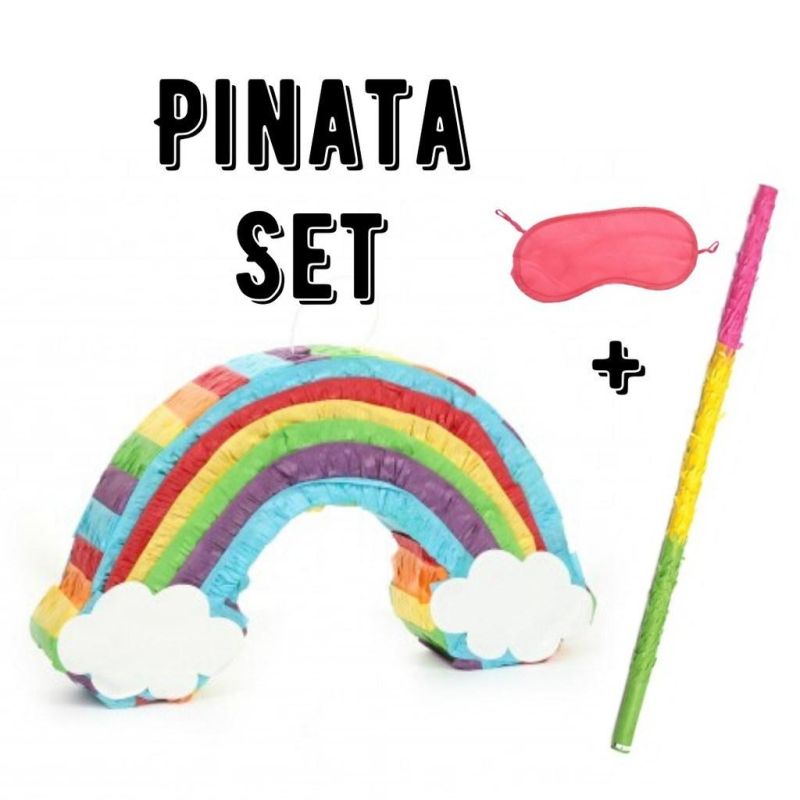 Colorful Rainbow Design Pinata for Kids Party Decoration