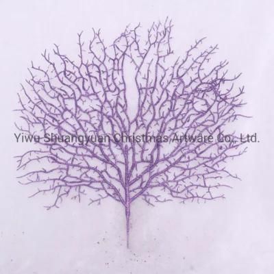 Glitter Purple Artificialdecoration Tree Leaves