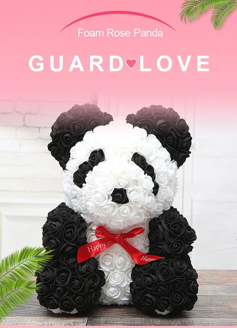 Hot Sales Cutest Panda Valentines Day Gift Artificial Bear of Roses 40