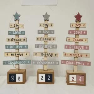 Wooden Count Down Christmas Light Home Decoration