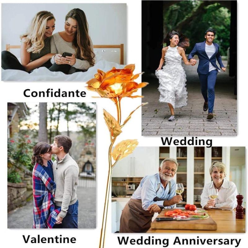 Mother′s Day Gift Galaxy Rose Rainbow Rose 24K Gold Rose Artificial Crystal Rose Starry Sky Gold-Plated Rose Gold Foil Rose
