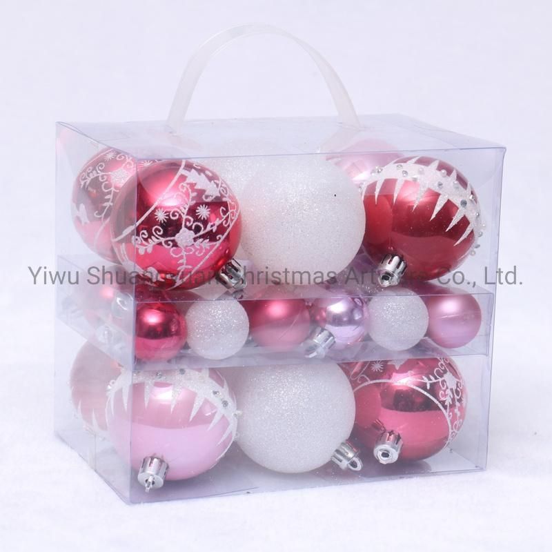 Artificial Christmas Hanging Balls Mix with Top Star Deer for Holiday Wedding Party Decoration Supplies Hook Ornament Craft Gifts