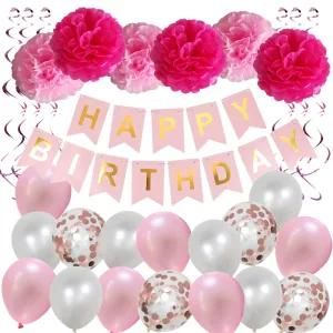 Amazon POM POM Birthday Letter Banner Spiral Pendant Balloons