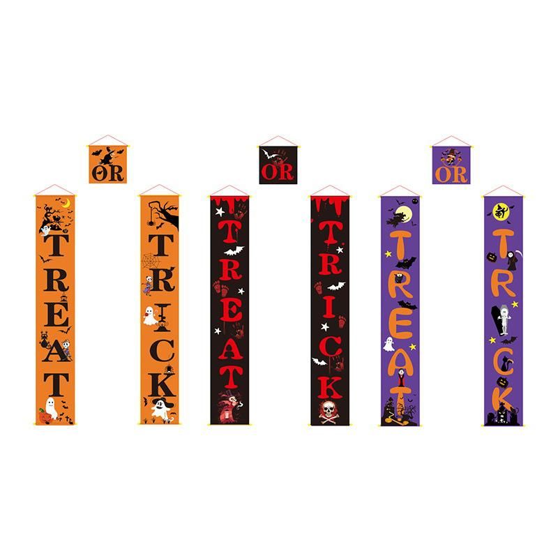 Party Festival Decoration Happy Halloween Cloth Hang Flag for Door