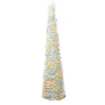 5FT Christmas Indoor / Outerdoor Decorated Christmas Pet Tinsel Tower