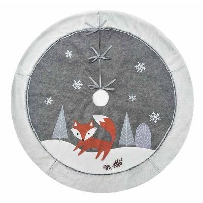 90cm Fox Xmas Tree Skirt Felt Christmas Skirt Tree for Decoration