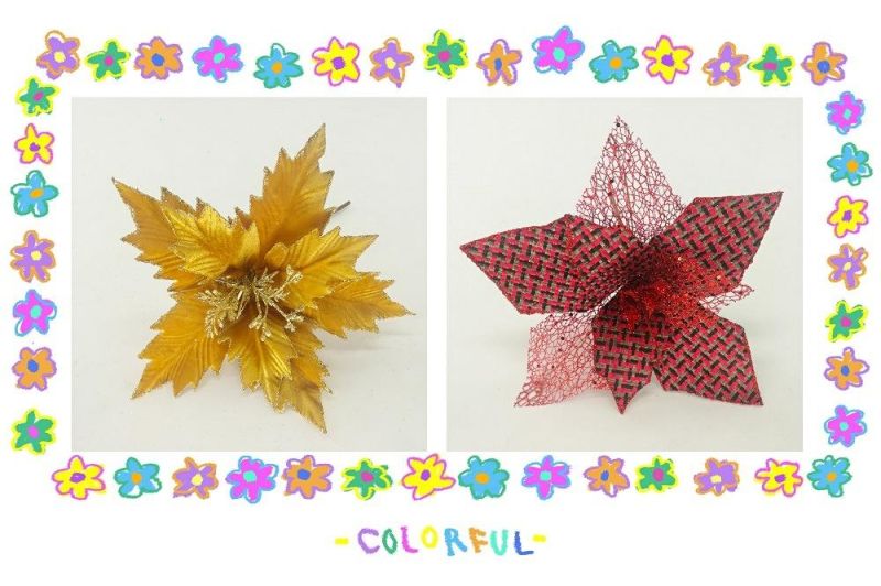 New Design Wholesale Processing Customized Handmade Party Supplies Multicolor Artificial Simulation Christmas Flowers