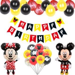 115cm Mickey Minnie Birthday Balloon Set Cartoon Mickey Mouse Birthday Party