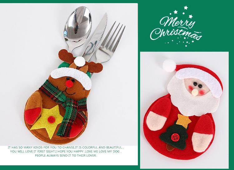 Christmas Dinner Table Decorations Tableware Holder Christmas Socks Decorations Mini Christmas Stockings Knife Spoon Fork Bag for Xmas Party Dinner