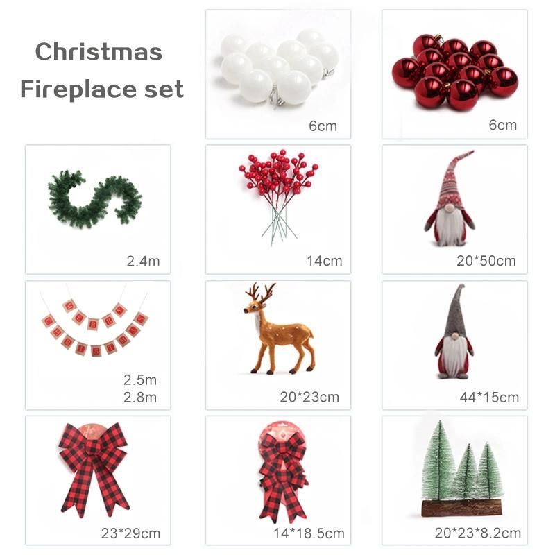 2021 New Design Quality Christmas Fireplace Set for Holiday Wedding Party Halloween Decoration Supplies Ornament Craft Gifts