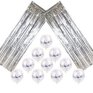 Birthday Party Balloon Set Sequin Latex Balloon Rain Silk Curtain
