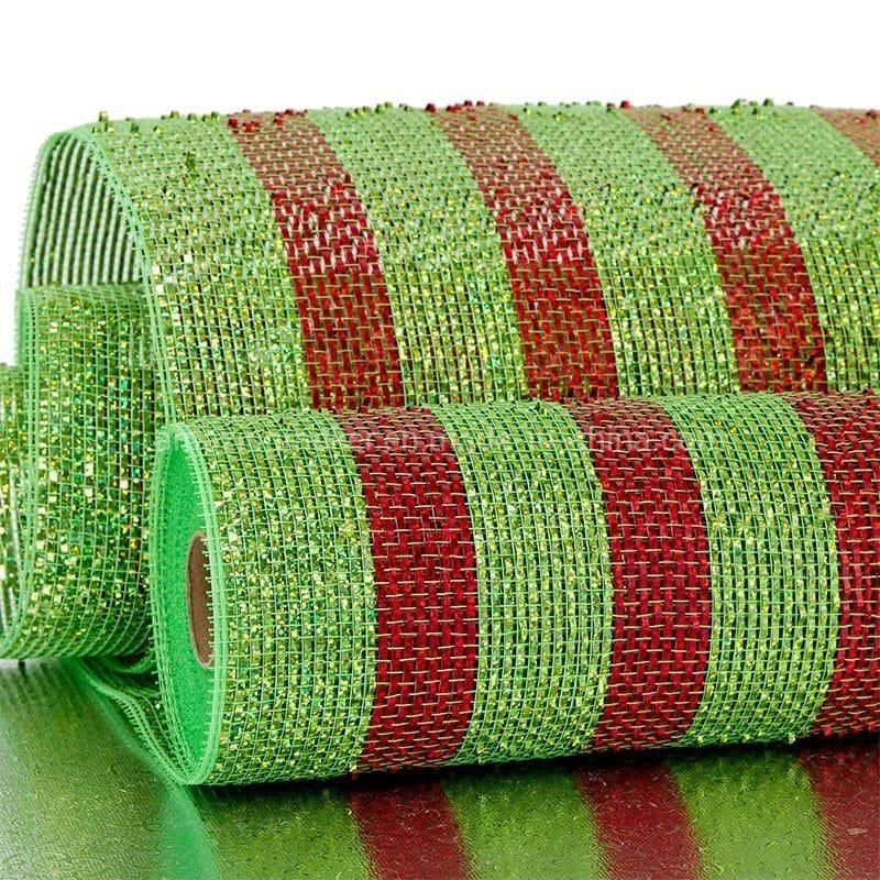 Fashion Solid Metallic Stripes 21′′ Deco Mesh for Party Decoration