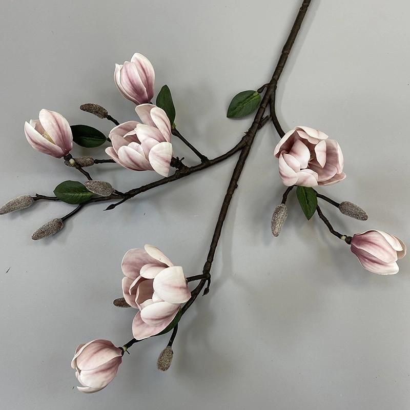 Factory Wholesale Real Touch 3D Print Magnolia Branches for Artificial Flower