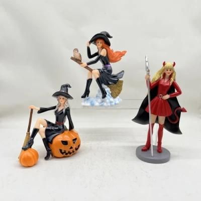 Halloween Decoration Gift Resin Craft Factory Wholesale Pretty Witch Figurine