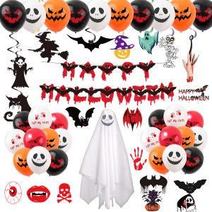 Halloween Decoration Banner Cake Topper Balloon House Home Garden Decor