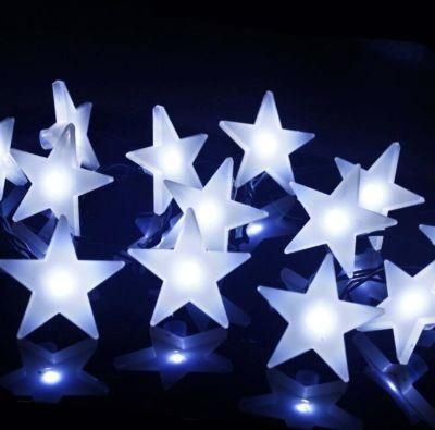 LED Solar White Five-Pointed Star Light String Christmas Yard Lights