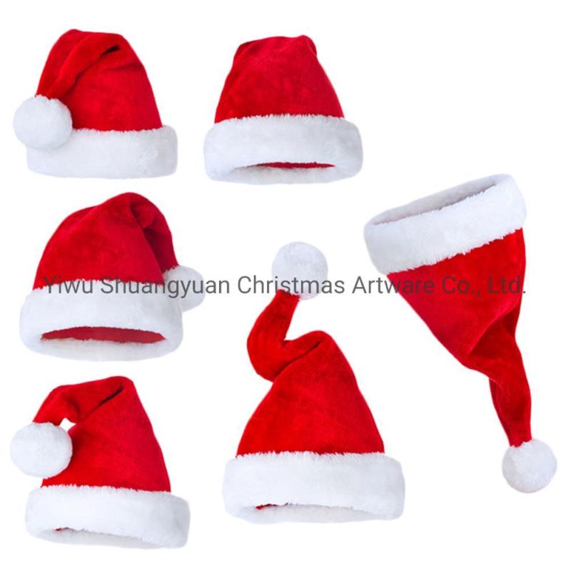 New Year Christmas Hat with Braid Kids Christmas Decorations for Home Santa Claus Gift Warm Winter