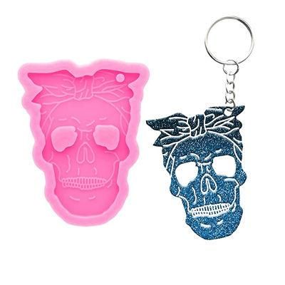 Customized Halloween Skull Head Woman Silicone Resin Mold for DIY Keychain Necklace Pendant Jewelry
