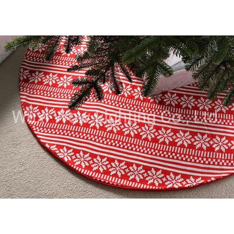 Fairisle Snowflake Christmas Tree Skirt Decoration, 122 Cm - Large, Red/White