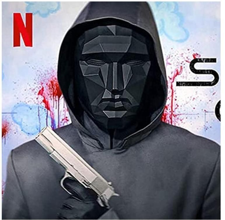 Hot Selling Cosplay Korean TV Series Soldier Red Man Face Party Halloween Costume Squid Game Mask for Wholesale