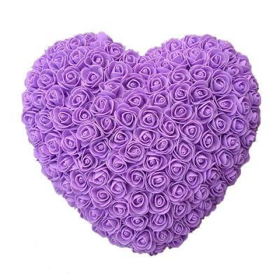 Valentines Day Gift Set PE Flower Rose Heart Shape Foam Rose Bear with PVC Gift Box