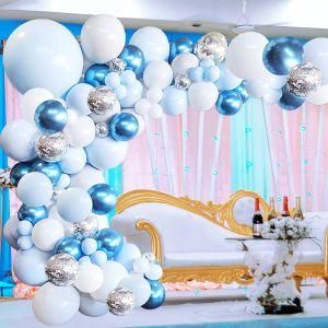 126PCS Blue White Balloon Garland Arch Kit Birthday Party Decorations