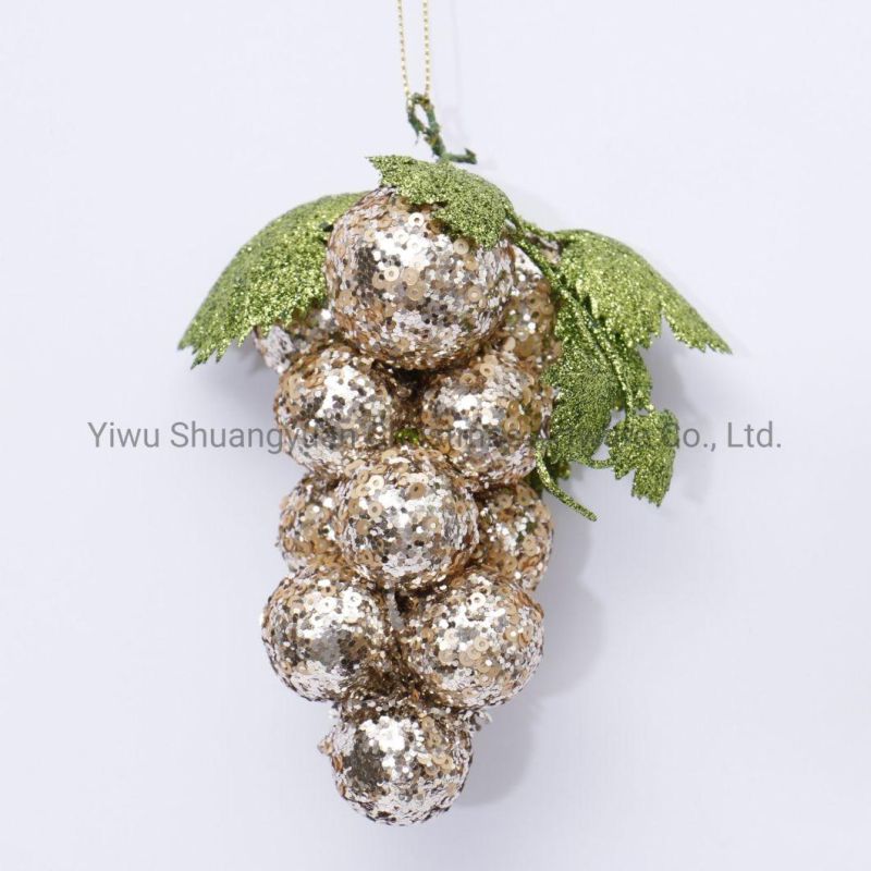 Christmas Decoration Red Plastic Grape Ball Chain Hanging Ornaments