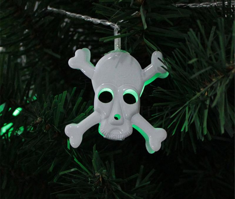 Halloween Lights LED Skull Lights Solar Operated String Lights Multi-Colored Light for Decorations