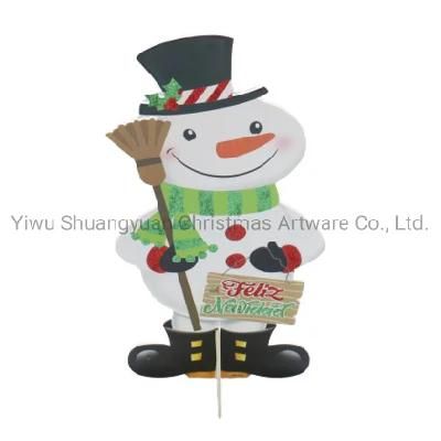 58cm Kt Board Snowman with New Style Christmas Paper Santa Christmas Window Sticker