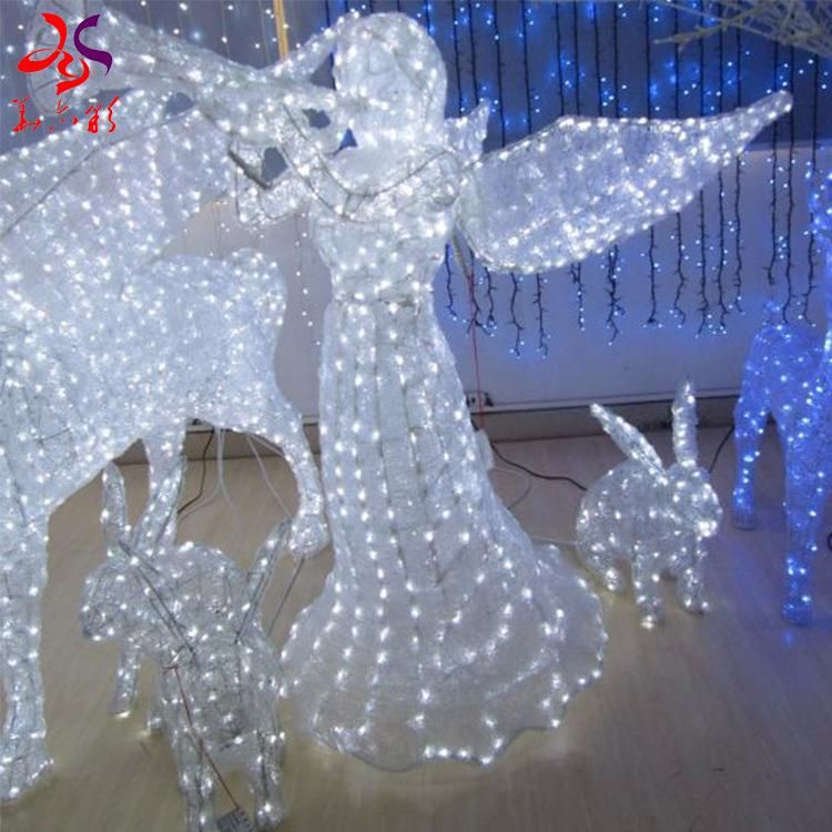 Christmas Party Park Outdoor Holiday Decoration 3D Angel Light