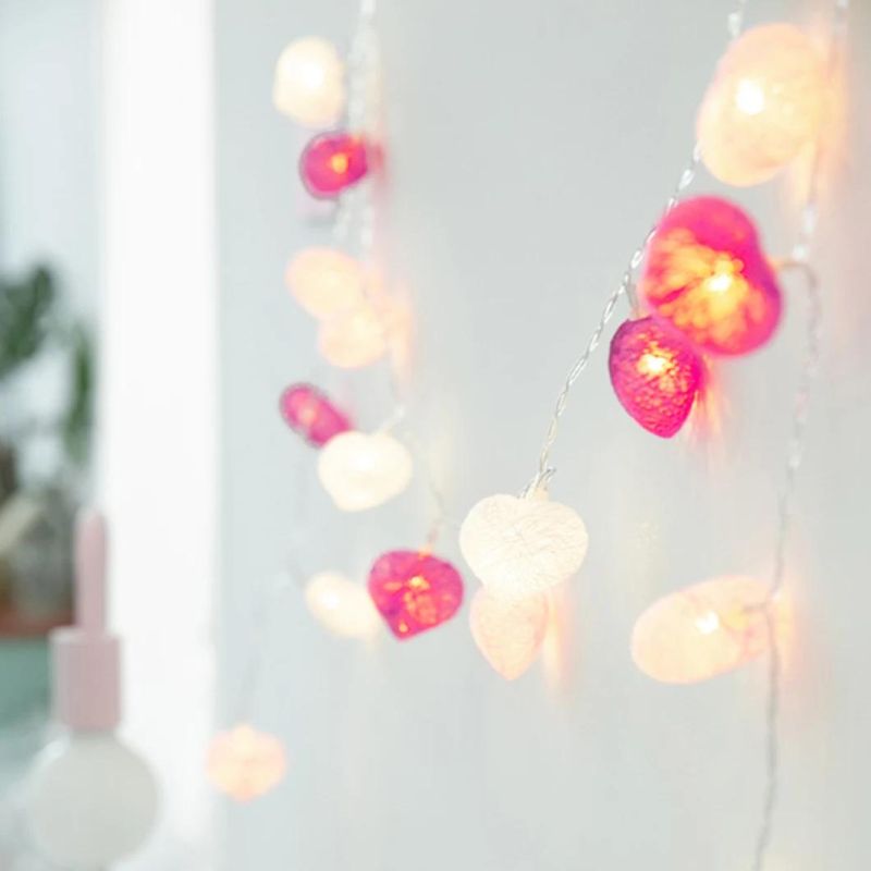 LED Luminous Lamp String Heart-Shaped Lamp String with Cotton Thread