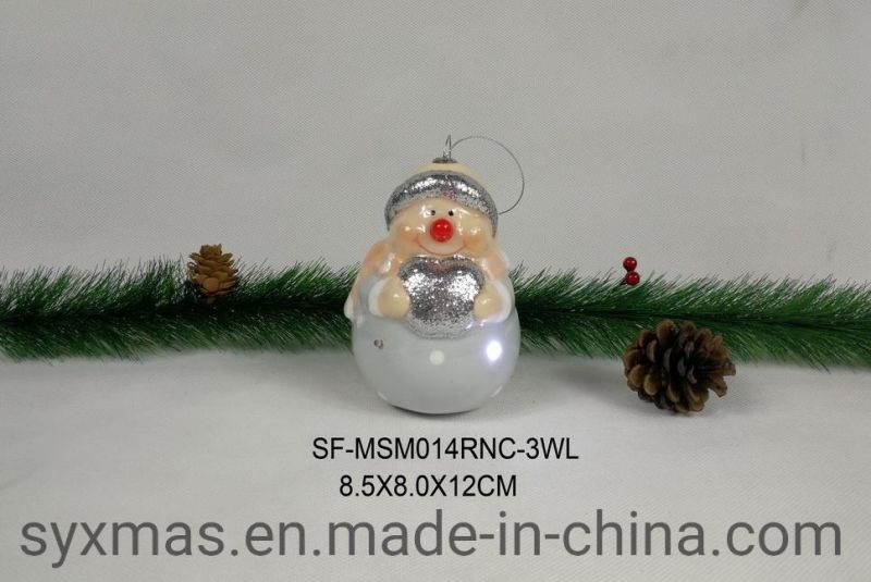 Hot Sale Polyfoam Snowman with 3 White LED Light and 1 Nose for Christmas