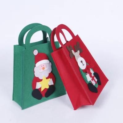 Cute Snowman Wool Felt Christmas Gift Bag for Kids in Customized Colors