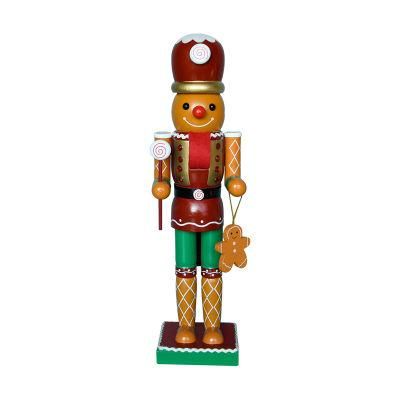 35cm Gingerbread Man Nutcracker Wooden Christmas Ornament Decoration