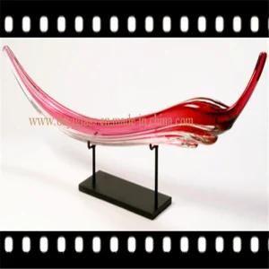 Red Chilli Blow Glass Ornament for Decoration with Iron