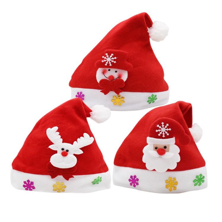 Promotional Cheap LED Christmas Cap Santa Hat for Kid Baby Adults