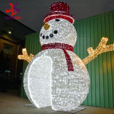 Customized Commercial Decoration Snowman Shape 3D Large LED Theme Lights Outdoor Park Store Shopping Mall Christmas Project Decoration
