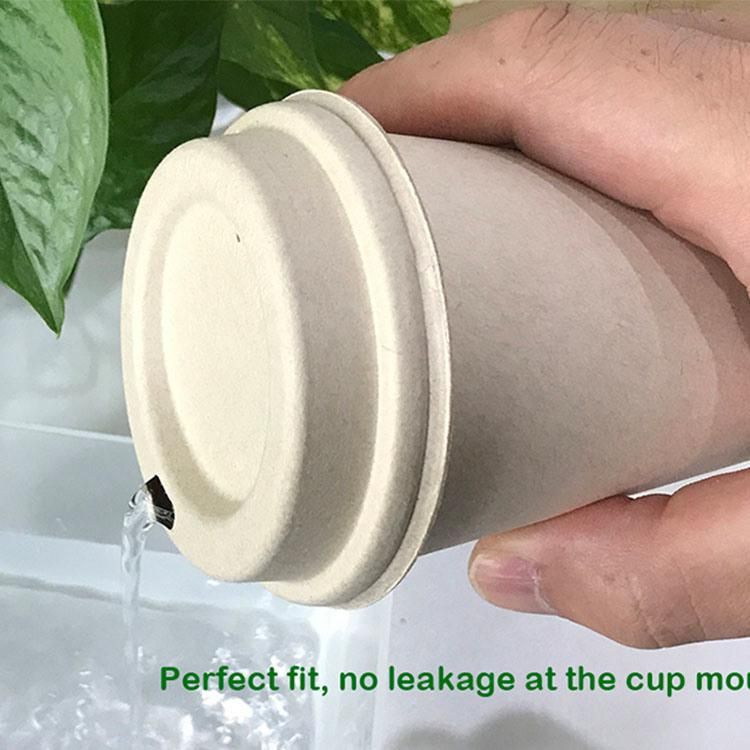 Sugarcane Bagasse Disposable Compostable Small Coffee Cups with Lids