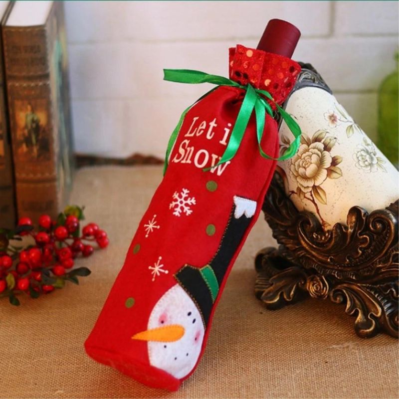 Christmas Xmas Home Table Decoration Ornament Wine Bottle Gift Bag