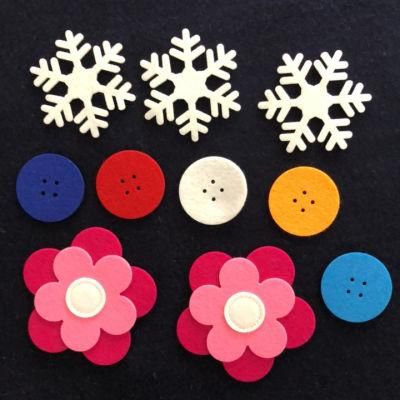 Christmas Decoration Felt Items Snow Flower Scene Felt