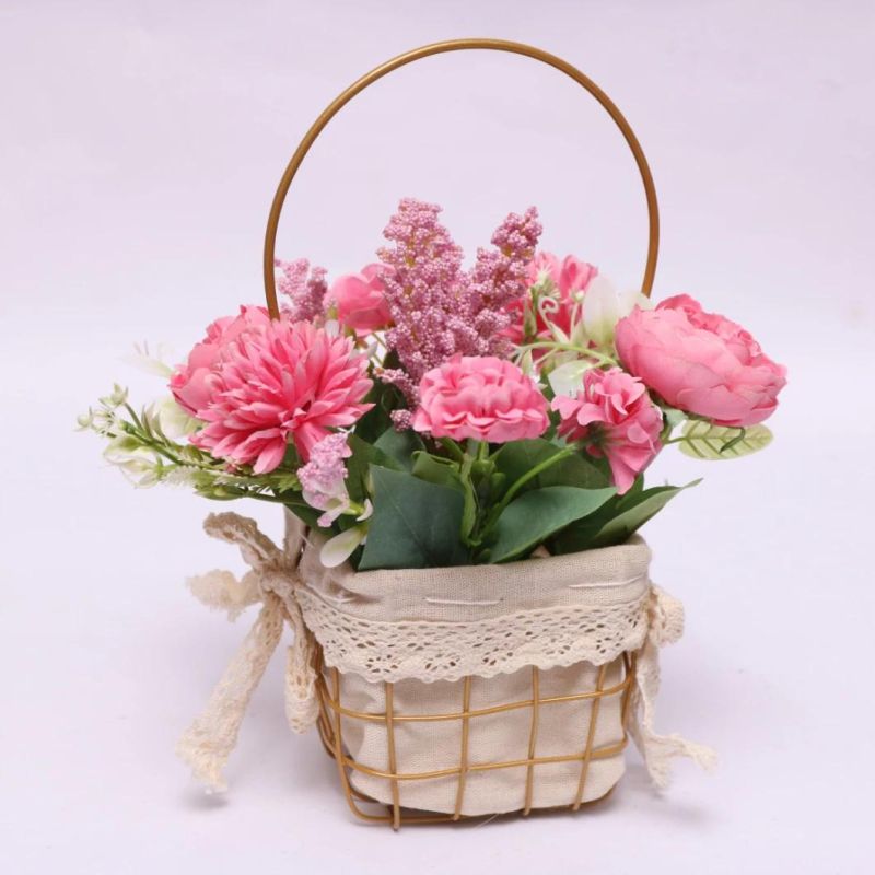 Home Decor Artificial Chrysanthemum Flower in Pot Party Holiday Decoration False Blossom Bonsai