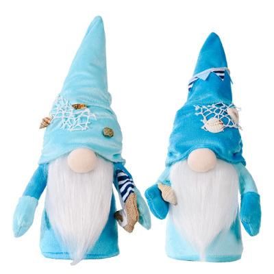 Newest Trend Summer Gnome Ornaments Ocean Day Plush Faceless Blue Gnome Doll Gift