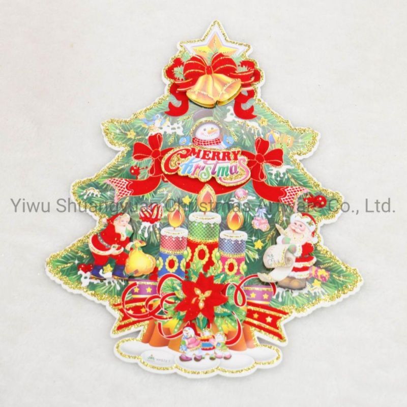 58cm New Design Kt Board Deer Christmas Paper Sticker Christmas Window Sticker