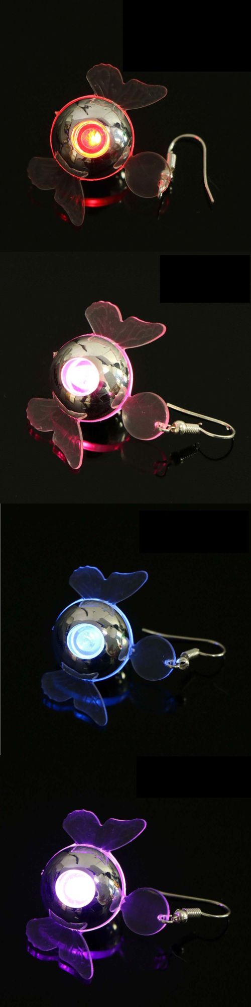 LED Butterfly Earring Flash LED Earrings Personality Luminous Earrings Light